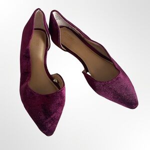 Mossimo Pointed Velvet D'Orsay Flats in Plum in 6.5